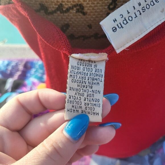 *MAKE ME AN OFFER* Apostrophe women's knit tank size medium red fitted - Picture 5 of 6